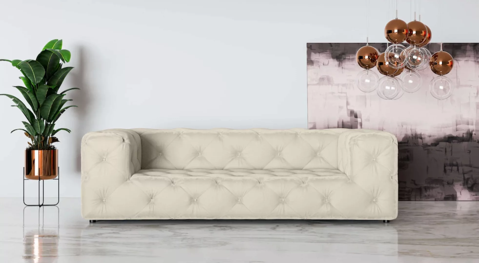 Places of Style 3-Sitzer "FOLLINA", 3-Sitzer Sofa mit klassischer Chesterfi günstig online kaufen