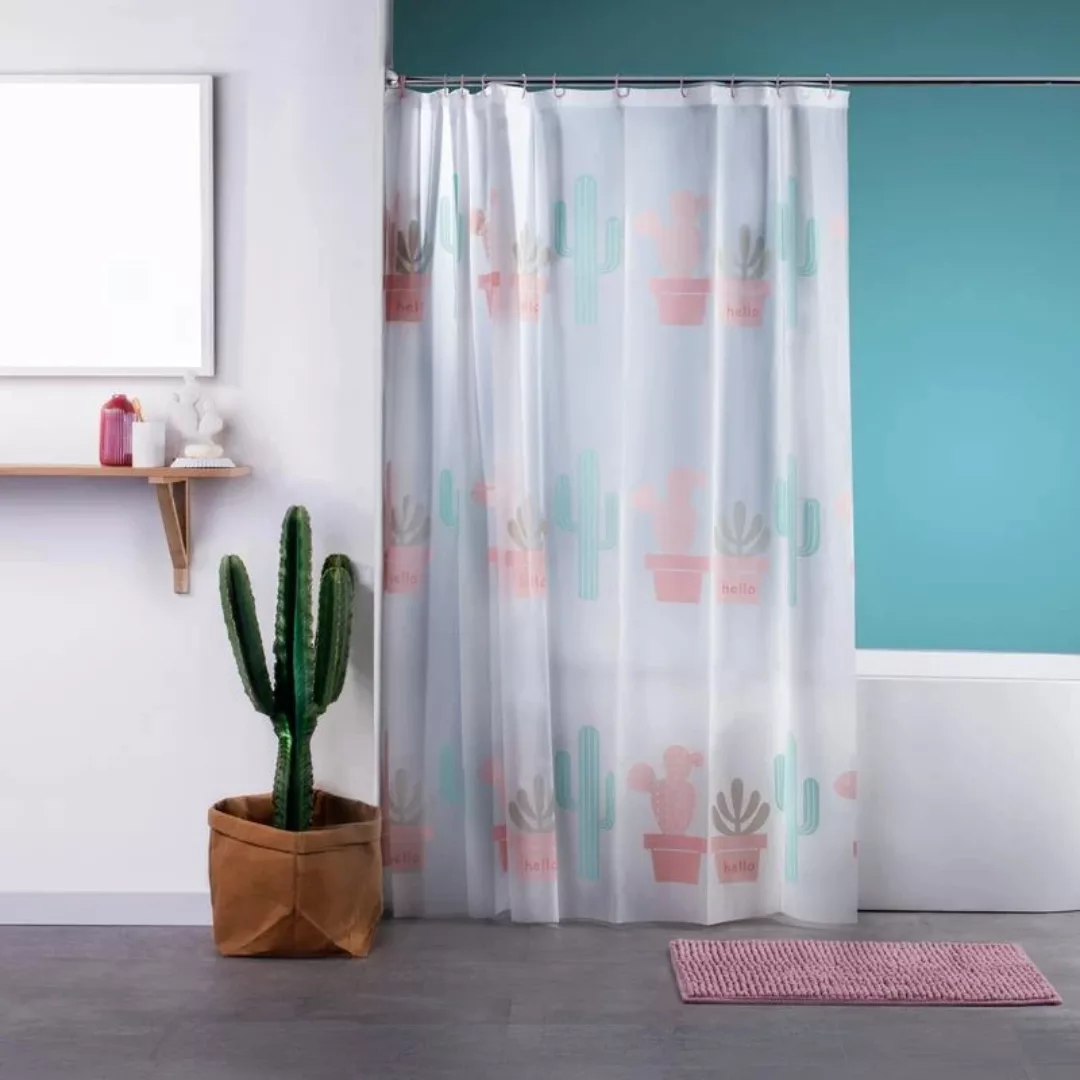 Duschvorhang Set - Vorhang + Matte + Befestigungsringe - waschbar - Default günstig online kaufen
