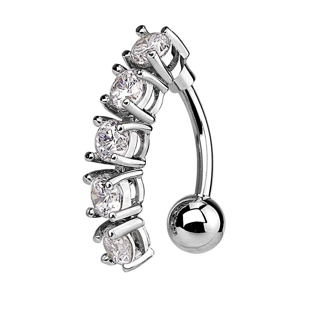 Taffstyle Bauchnabelpiercing Piercing Chirurgenstahl 5 Kristalle, günstig online kaufen