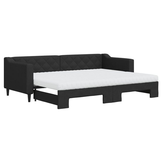 vidaXL Gästebett Gästebett Tagesbett Ausziehbar mit Matratzen Schwarz 80x20 günstig online kaufen