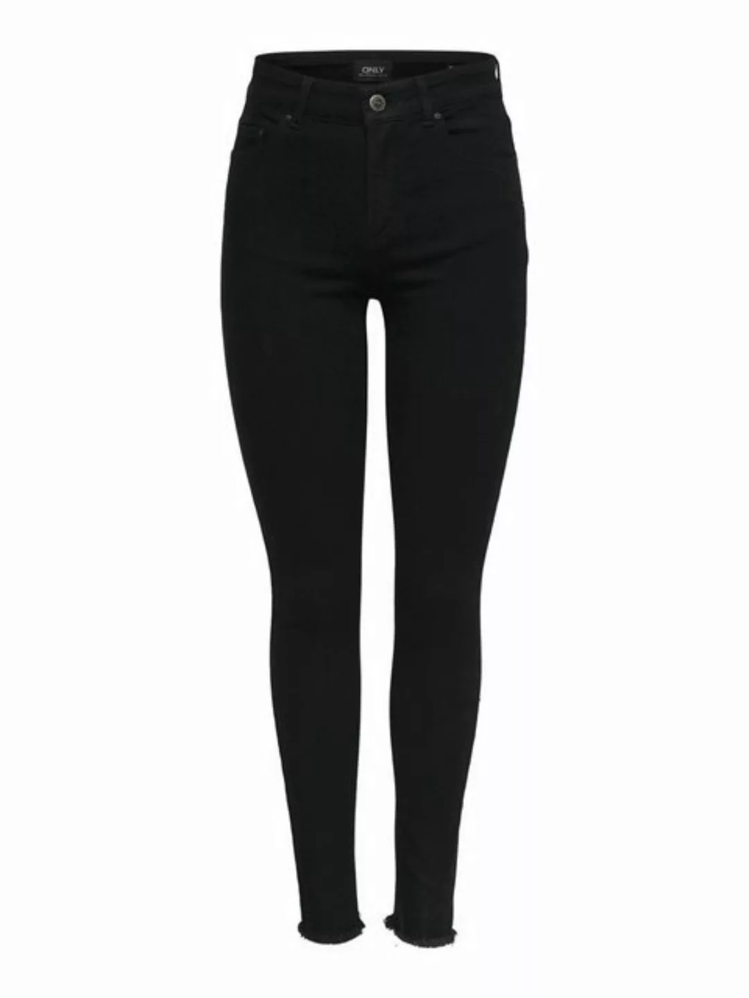 Only Damen Jeans onlBLUSH MID SK ANK RAWJNS REA2343 - Skinny Fit - Schwarz günstig online kaufen