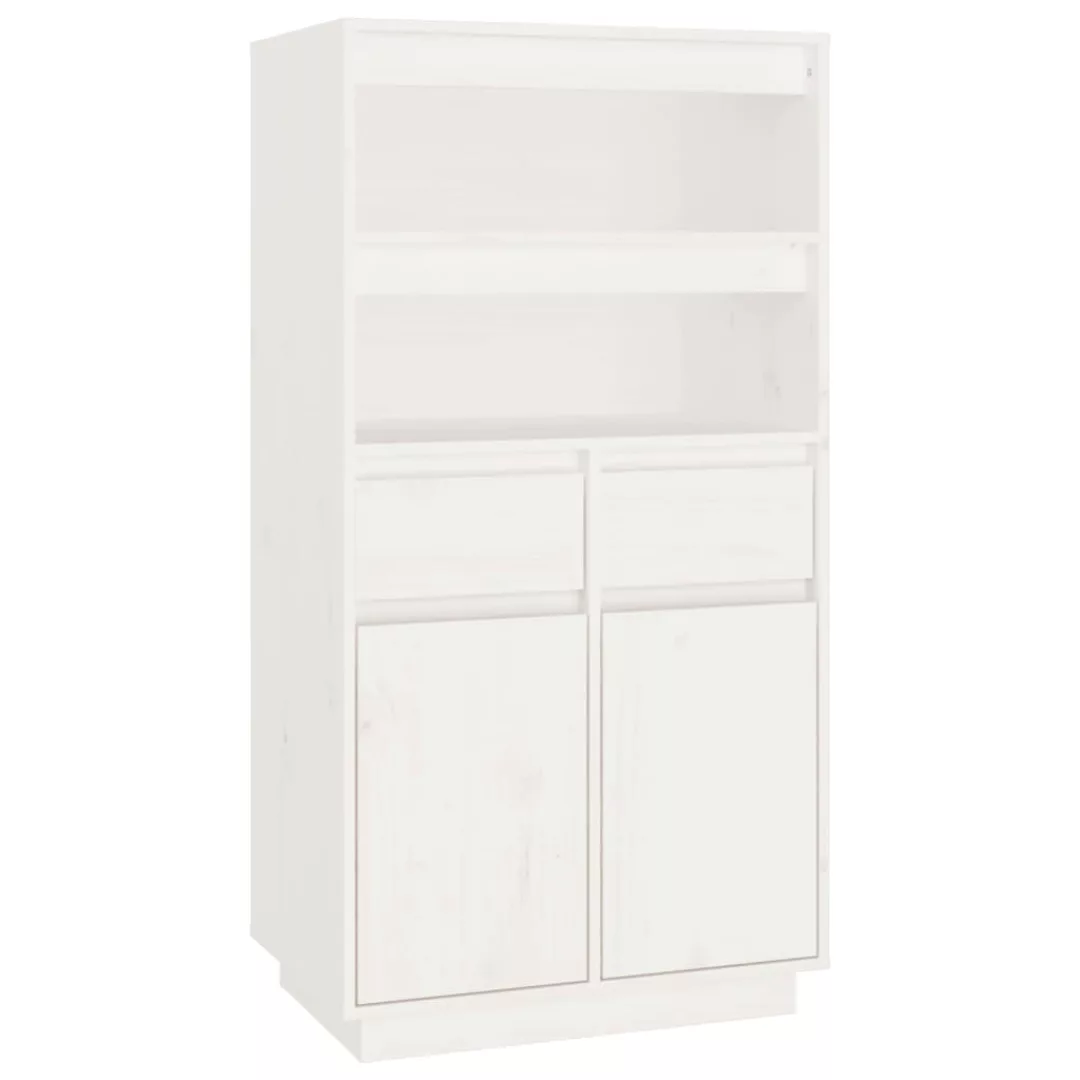 Vidaxl Highboard Weiß 60x40x116,5 Cm Massivholz Kiefer günstig online kaufen