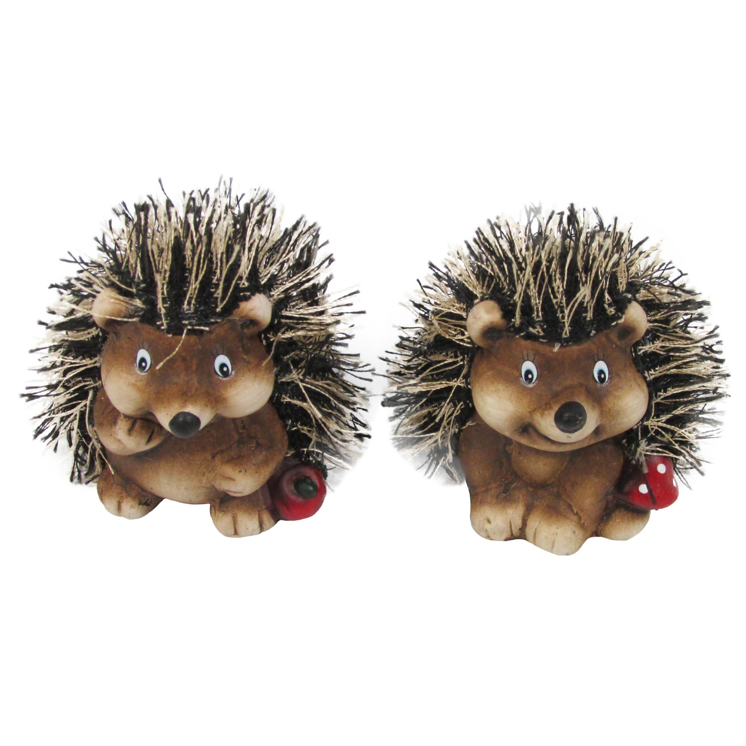 Igel aus Keramik mit Stoff 6-7 cm Braun-Rot günstig online kaufen