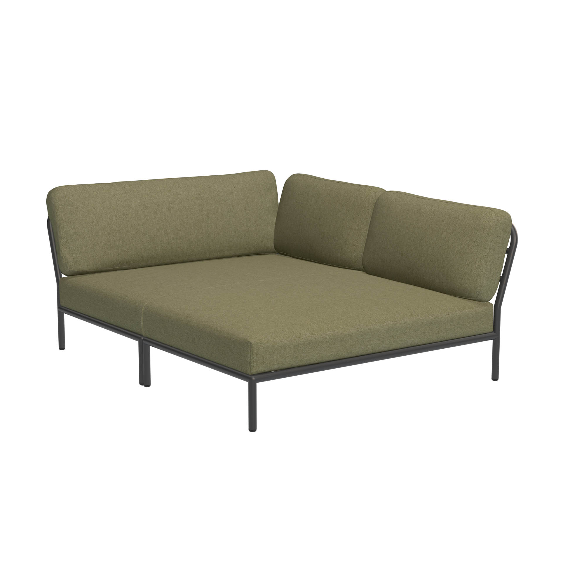 LEVEL Outdoor Eck-Sofa Lounge-Modul 5 Blattgrün Dunkelgrau Rechts günstig online kaufen