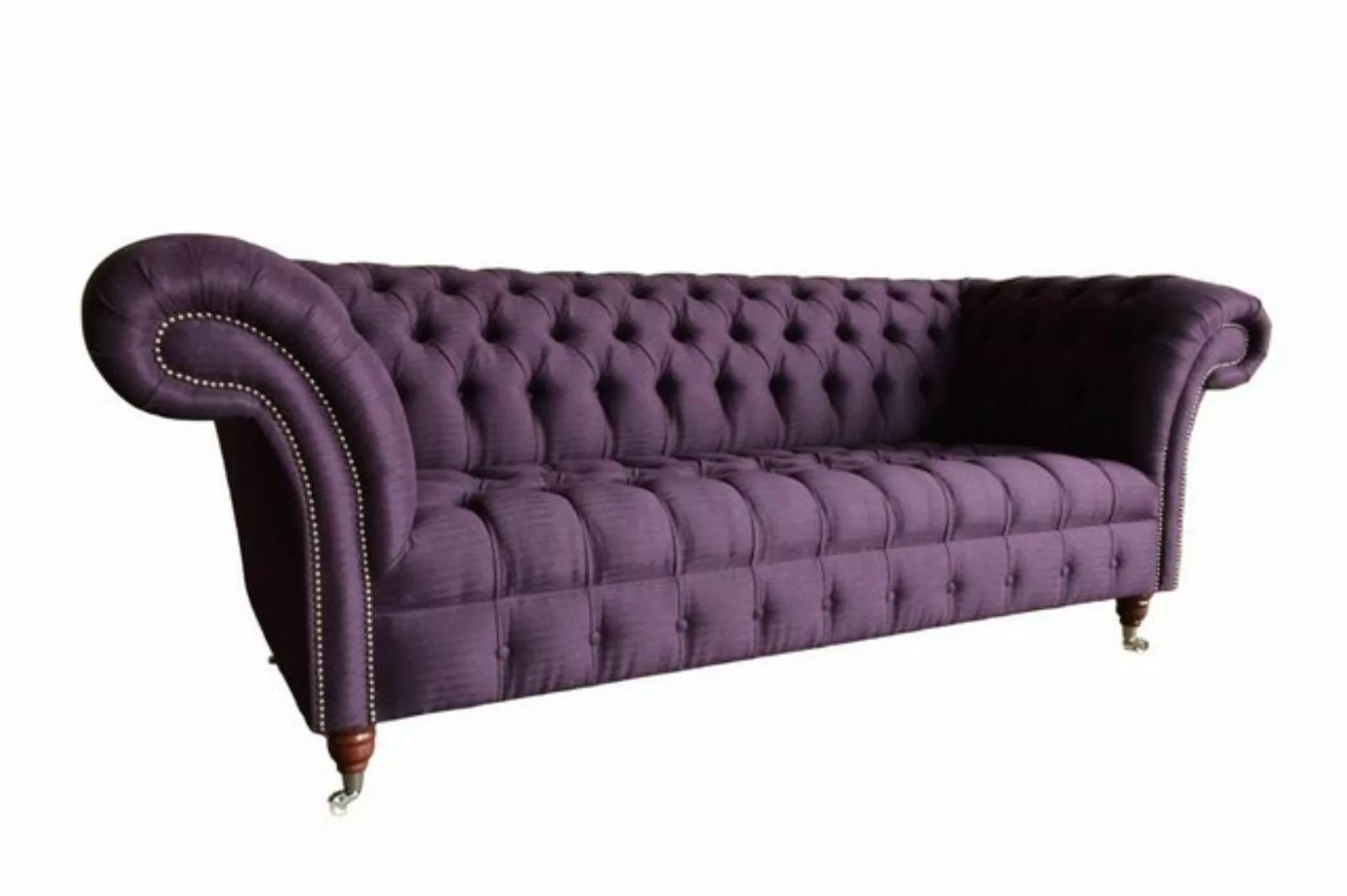 JVmoebel Chesterfield-Sofa Chesterfield Design Luxus Lila Sofa Couch Sitz, günstig online kaufen