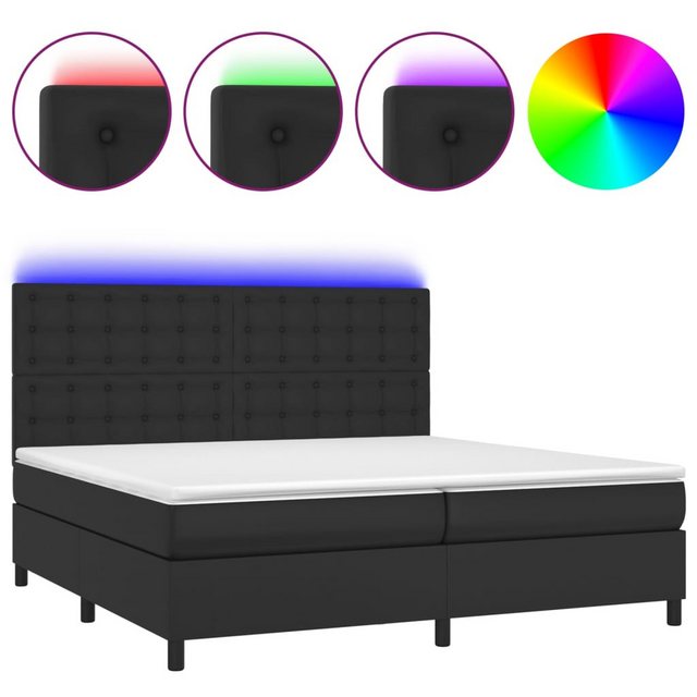 vidaXL Boxspringbett Boxspringbett mit Matratze & LED Kunstleder (200 x 200 günstig online kaufen