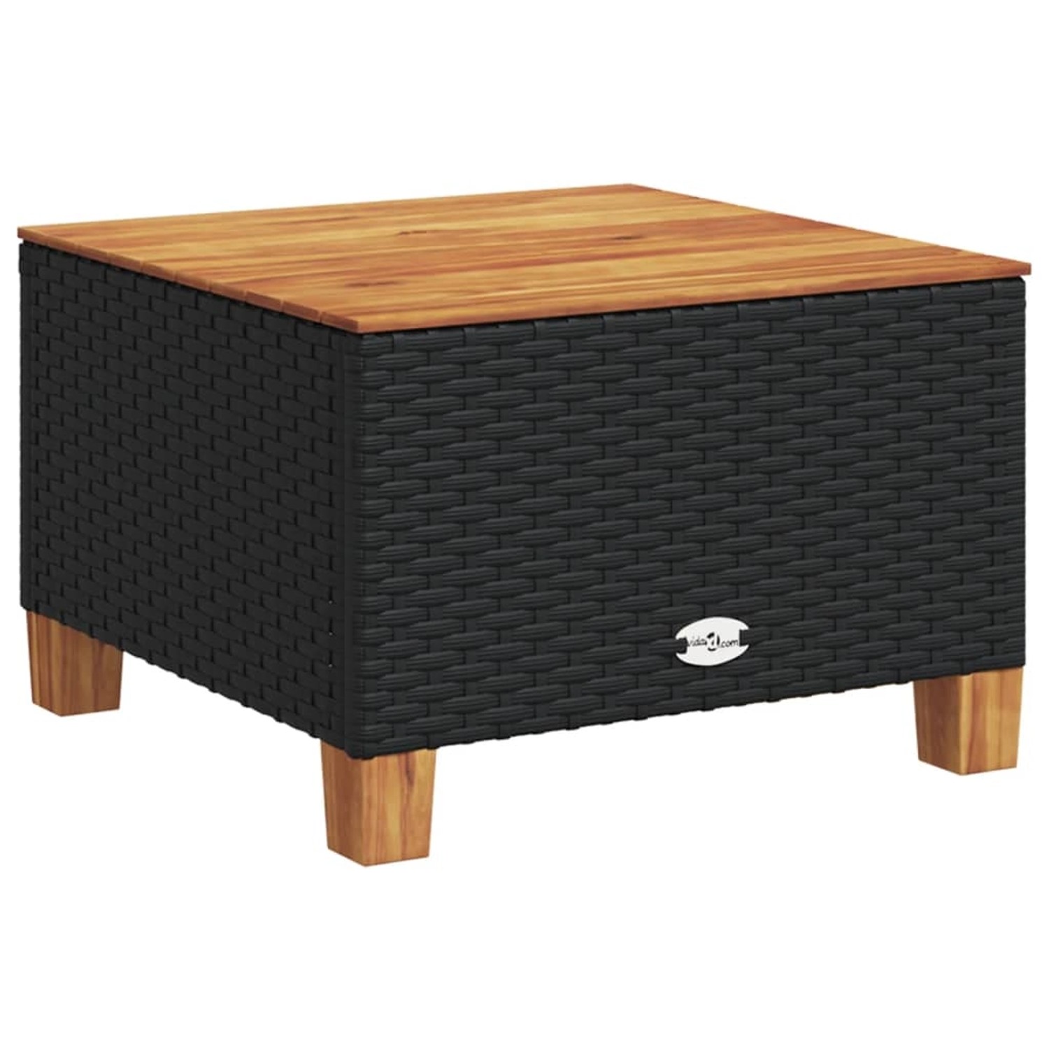 vidaXL Gartentisch Schwarz 55x55x36 cm Poly Rattan Akazienholz 365908 günstig online kaufen