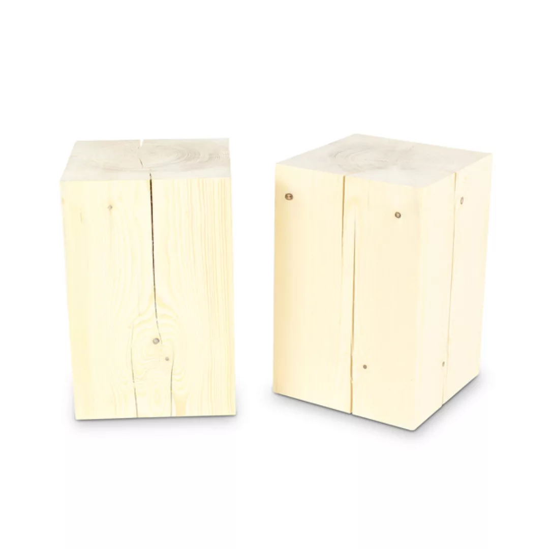 Holzblock 30x30cm Fichte Ungeölt Massivholz Beistelltisch günstig online kaufen