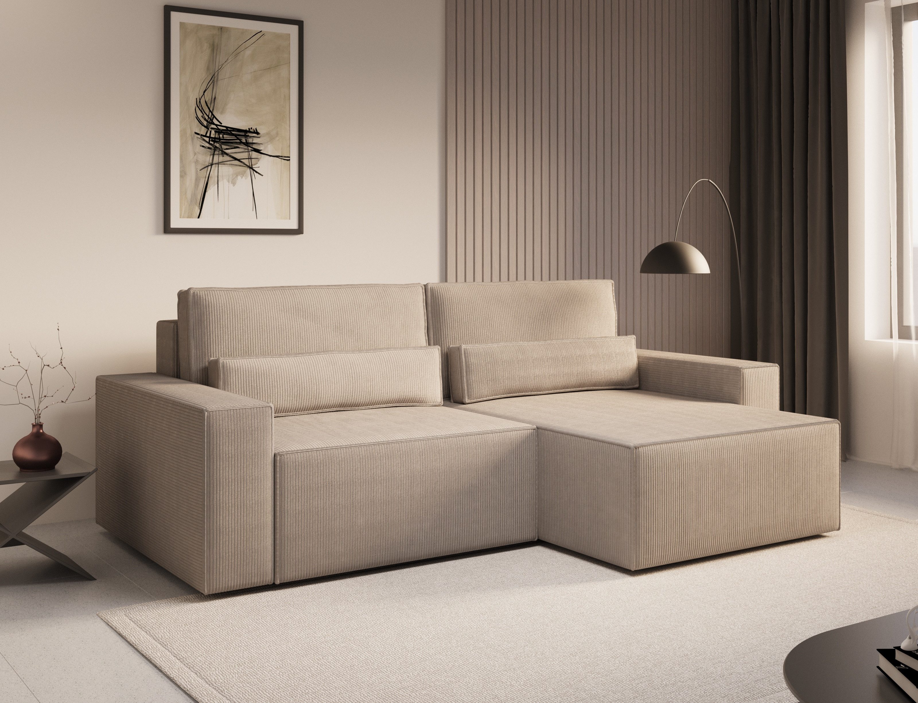 MOEBLO Ecksofa DENVER MINI aus Cord, günstig online kaufen