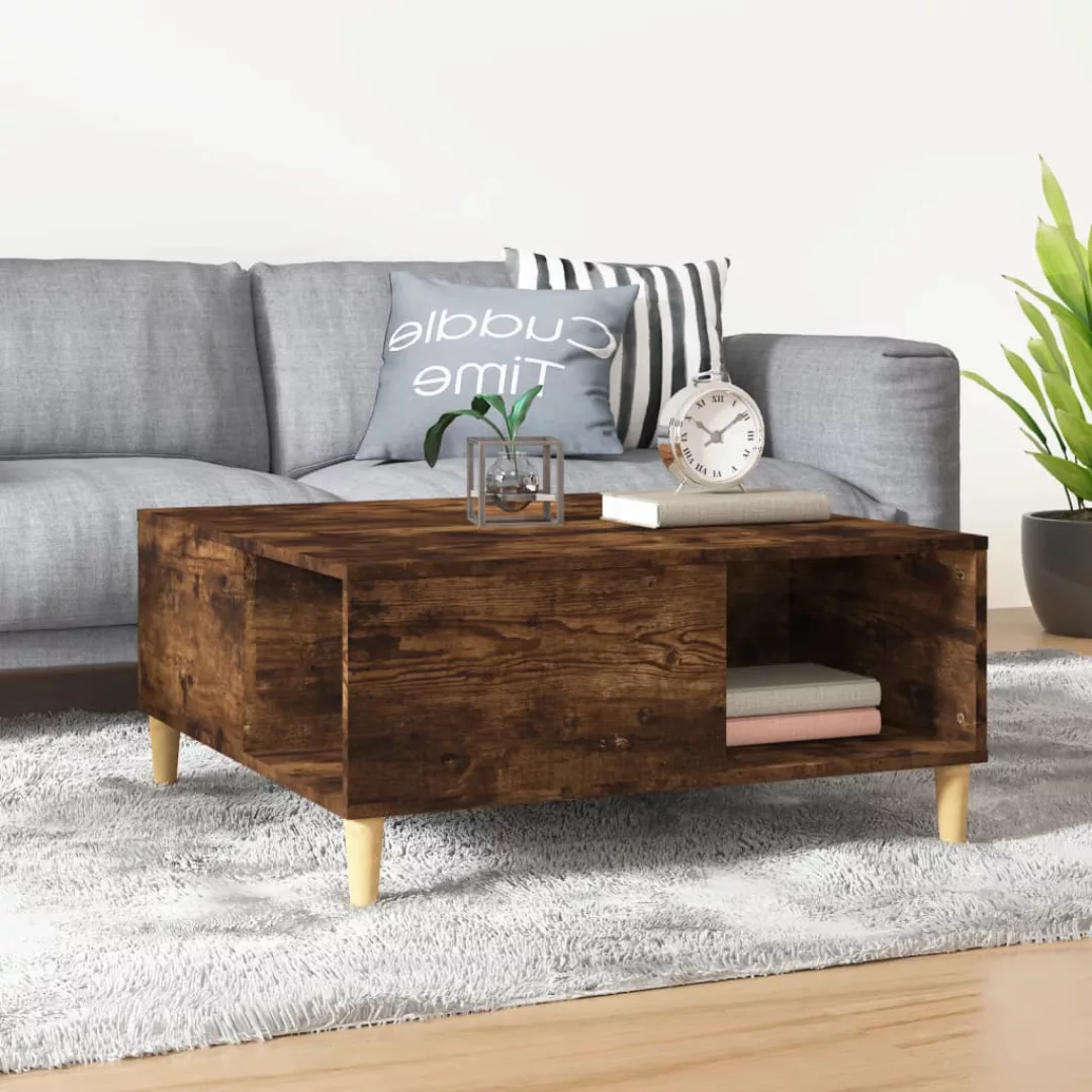 Vidaxl Couchtisch Räuchereiche 80x80x36,5 Cm Holzwerkstoff günstig online kaufen