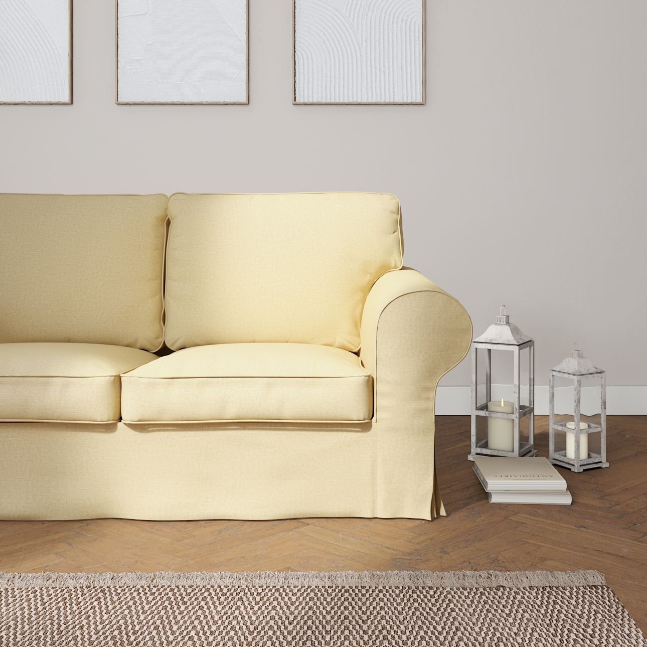 Bezug für Ektorp 2-Sitzer Sofa nicht ausklappbar, vanille, Sofabezug für  E günstig online kaufen