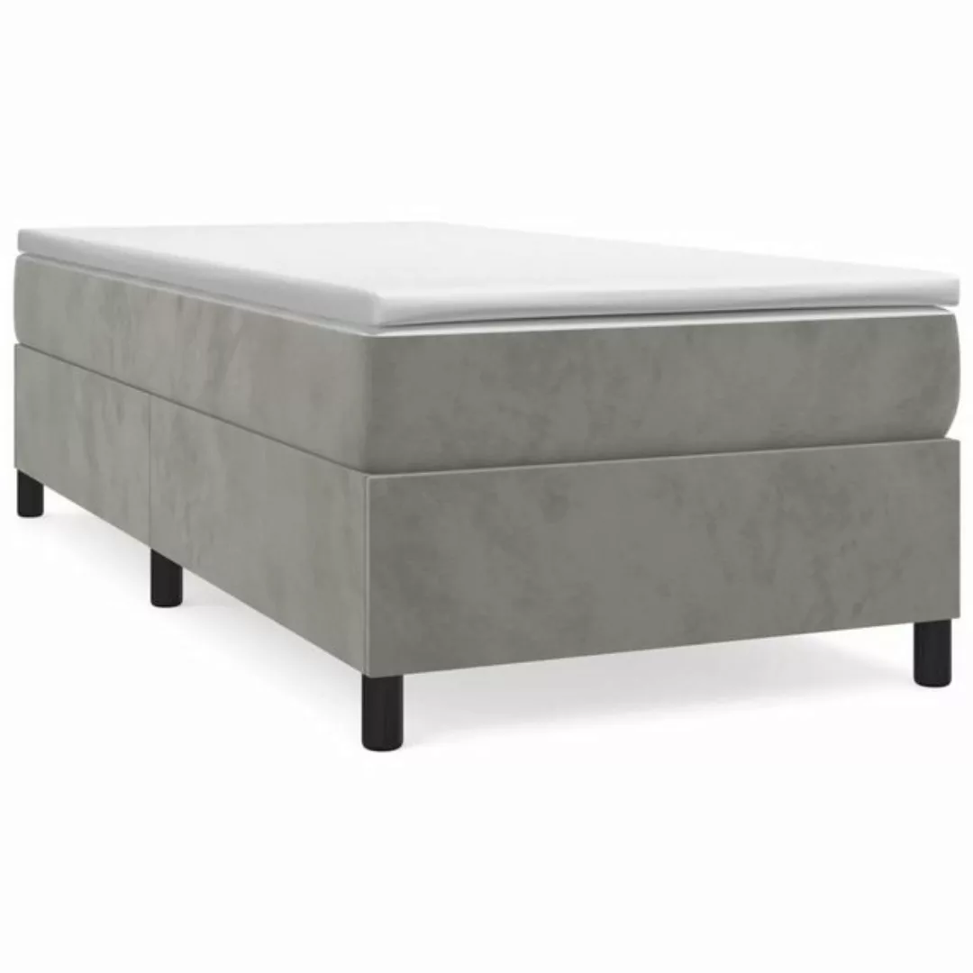 furnicato Bett Boxspringbett mit Matratze Hellgrau 80x200 cm Samt günstig online kaufen