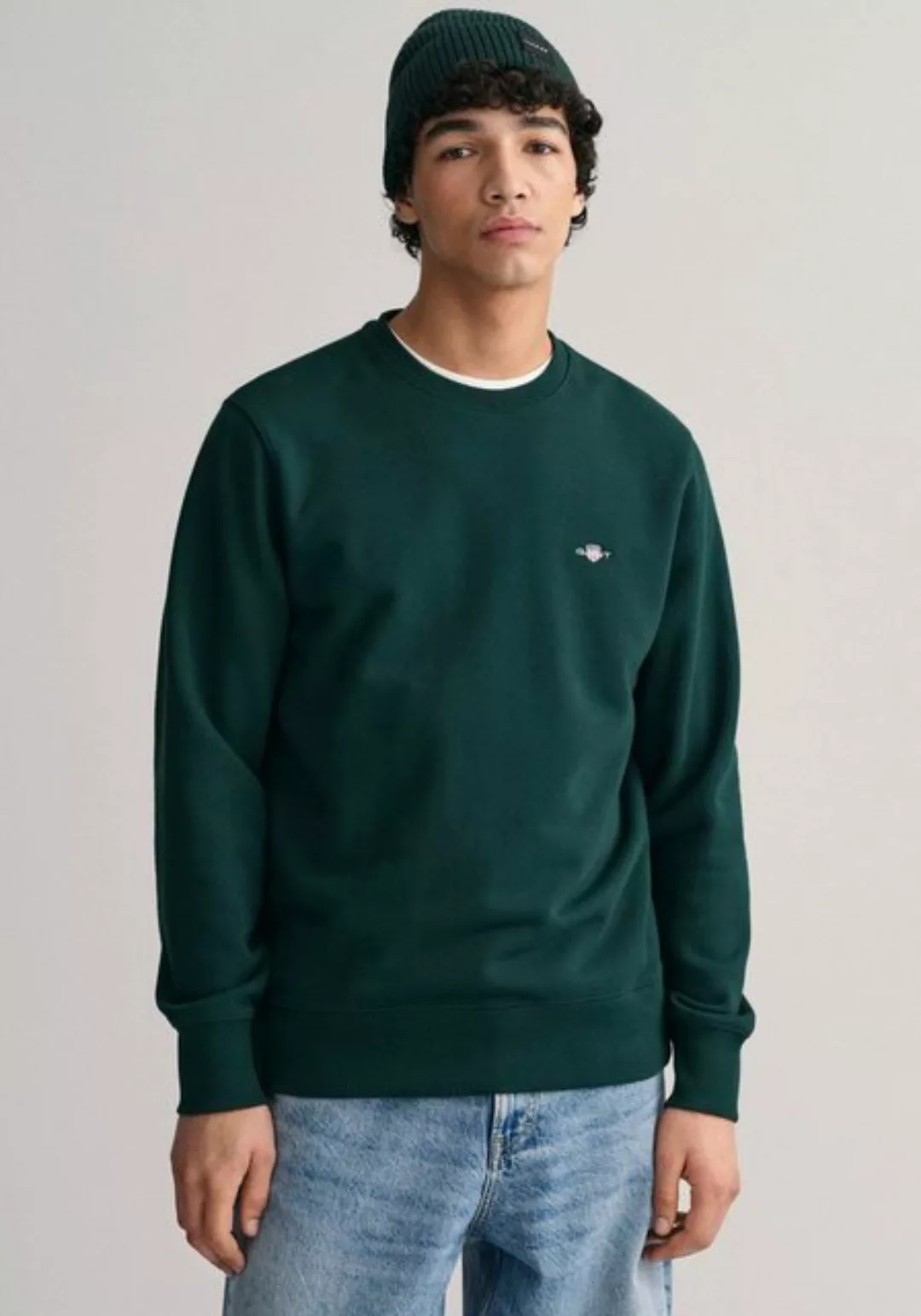 Gant Sweatshirt "REG SHIELD C-NECK SWEAT", mit Logostickerei auf der Brust günstig online kaufen