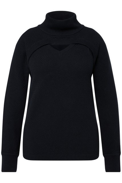 Ulla Popken Strickpullover 2-in-1-Pullover Rippstrick V-Ausschnitt günstig online kaufen