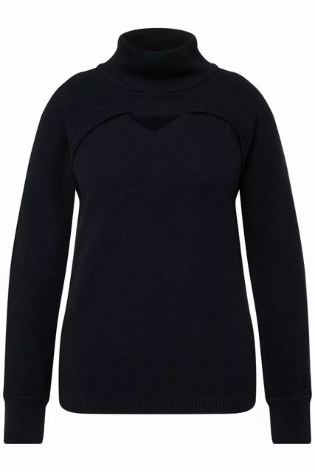 Ulla Popken Strickpullover 2-in-1-Pullover Rippstrick V-Ausschnitt günstig online kaufen