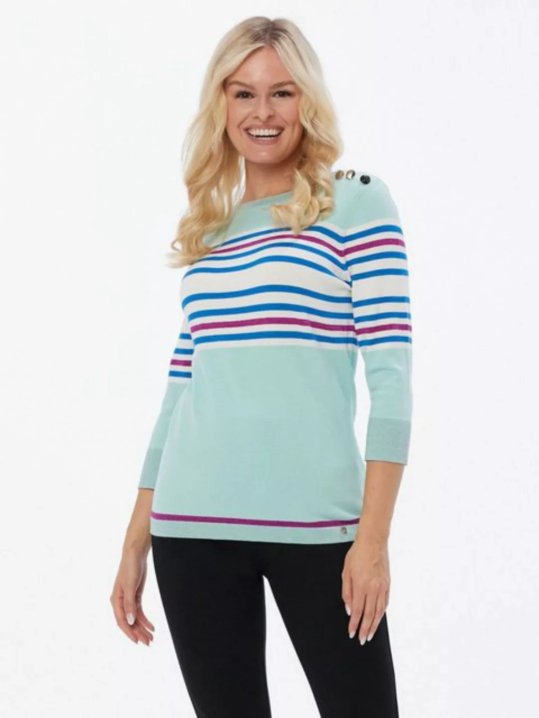 Christian Materne Streifenpullover Sweater koerpernah mit Ringeldesign günstig online kaufen