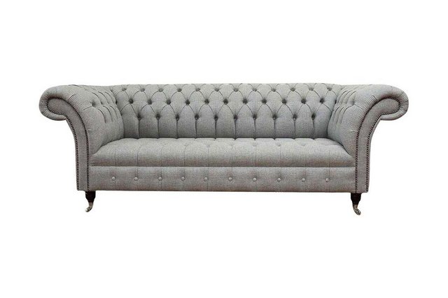 JVmoebel Sofa Chesterfield 3 Sitzer Sofa Grau Design Couchen Polster Sofas günstig online kaufen