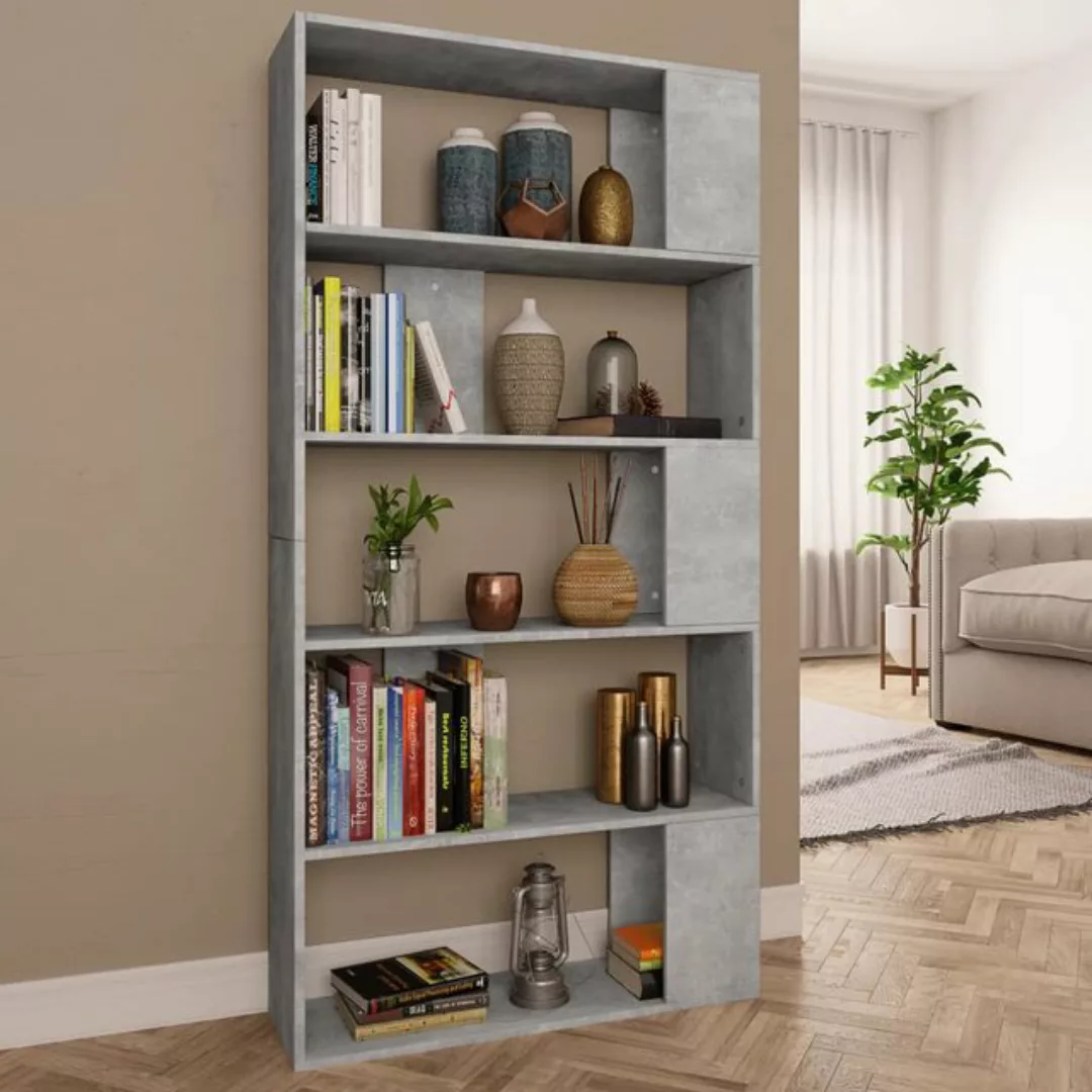 vidaXL Bücherregal Bücherregal/Raumteiler Betongrau 80x24x159 cm Holzwerkst günstig online kaufen