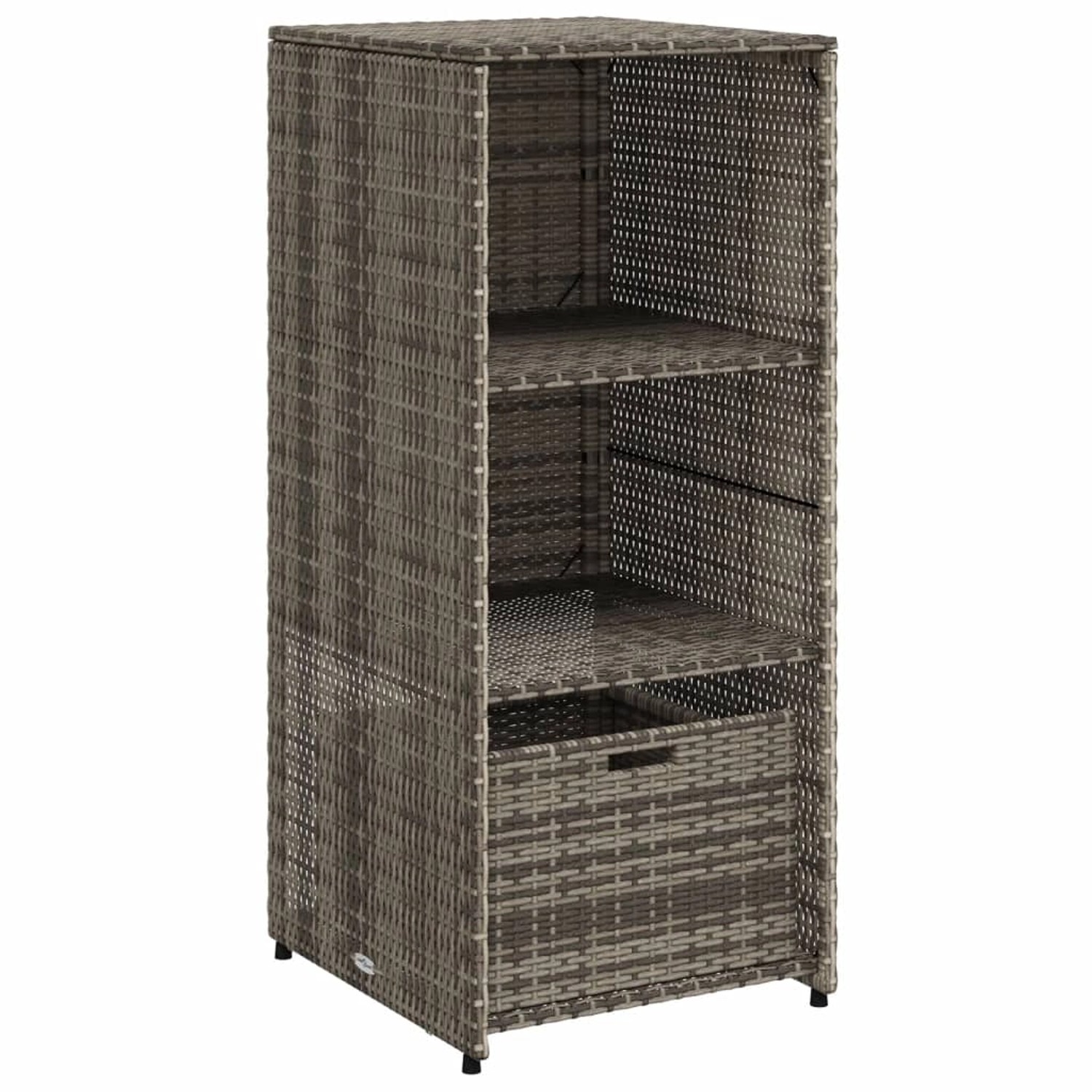 vidaXL Gartenschrank Grau 50x55x115 cm Poly Rattan günstig online kaufen