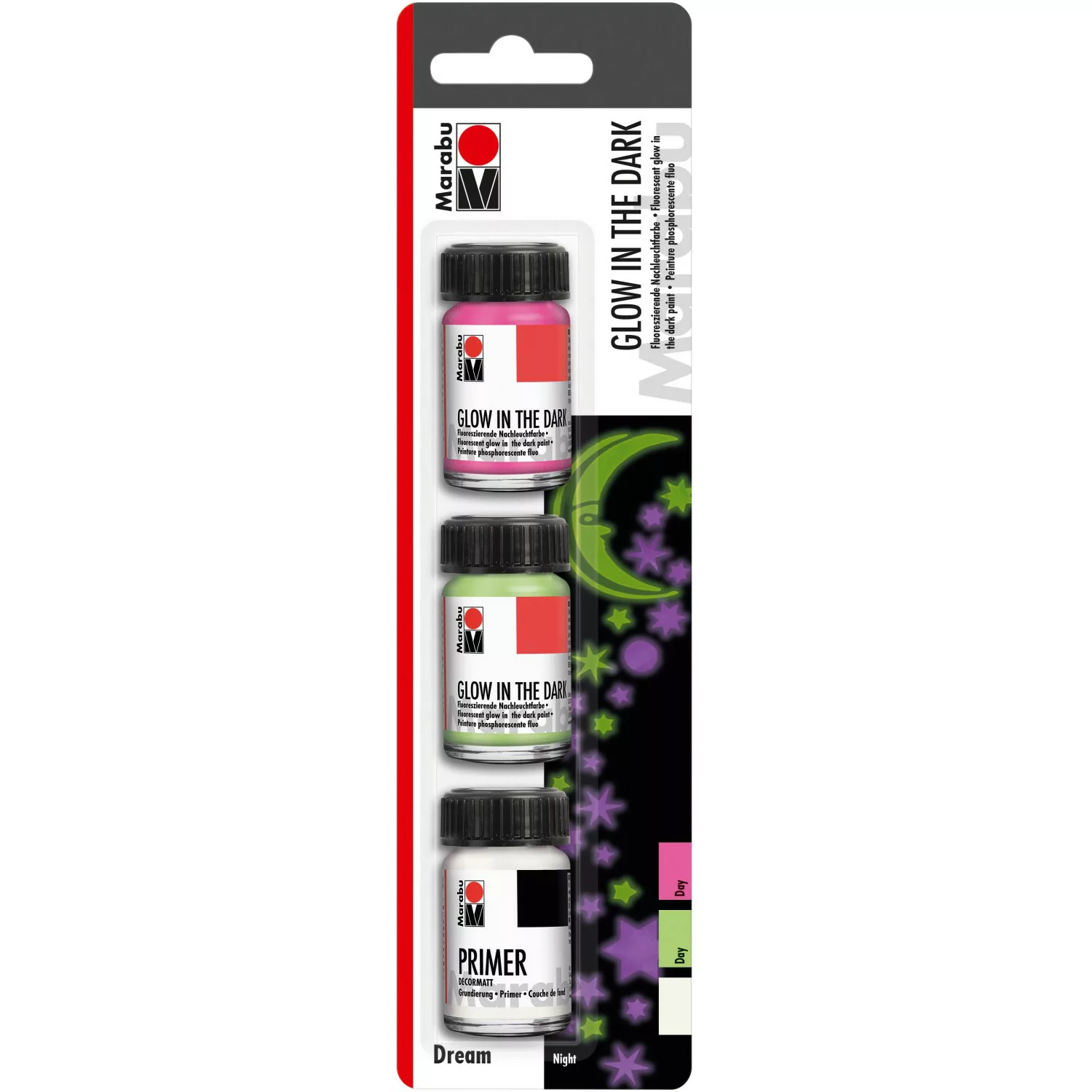 Marabu Glow in the Dark Farbe Set Dream 3 x 15 ml günstig online kaufen