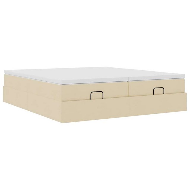 vidaXL Bett Ottoman-Bett mit Matratzen Creme 160x200 cm Stoff günstig online kaufen