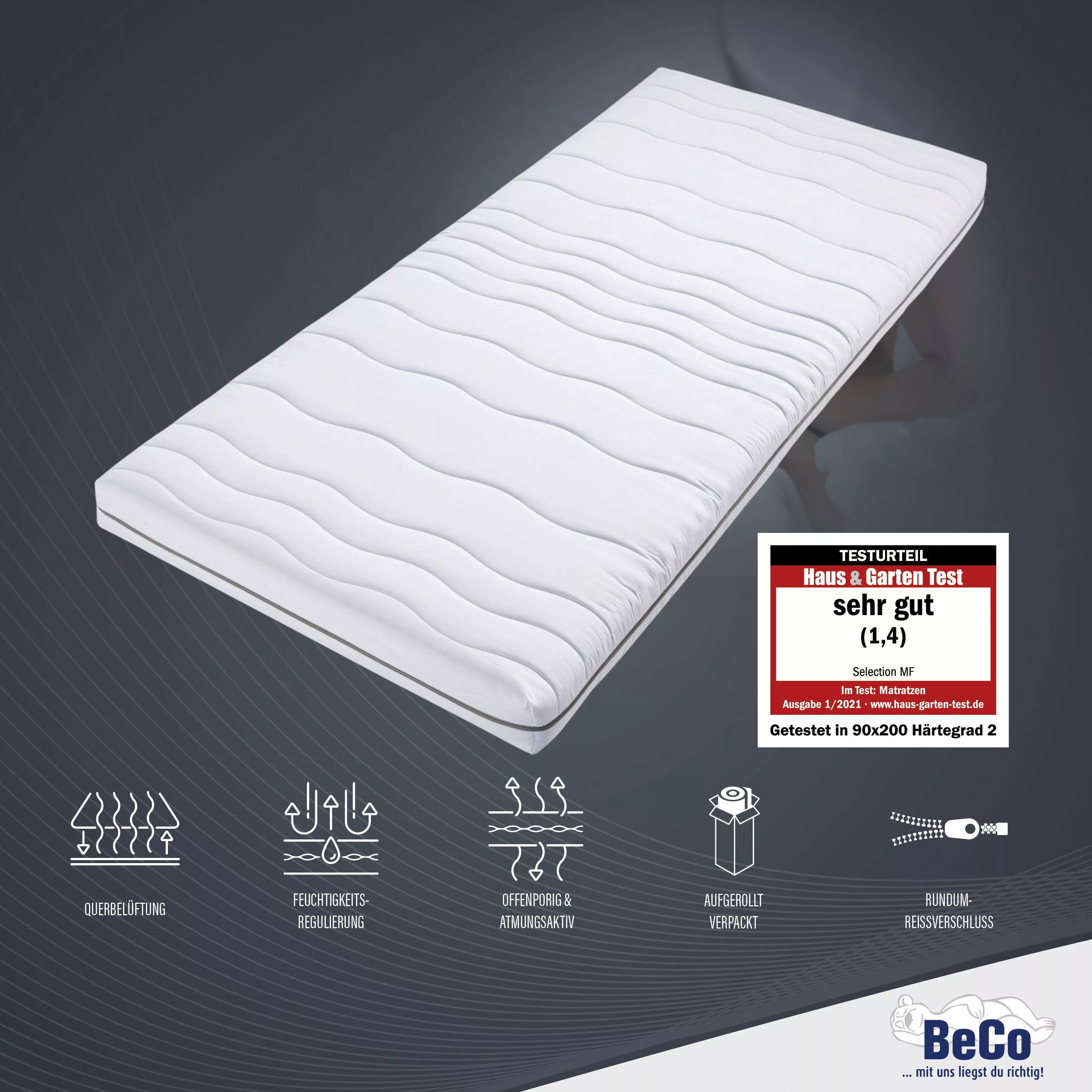 Beco Komfortschaummatratze "Matratze Selection MF", 14 cm hoch, Raumgewicht günstig online kaufen