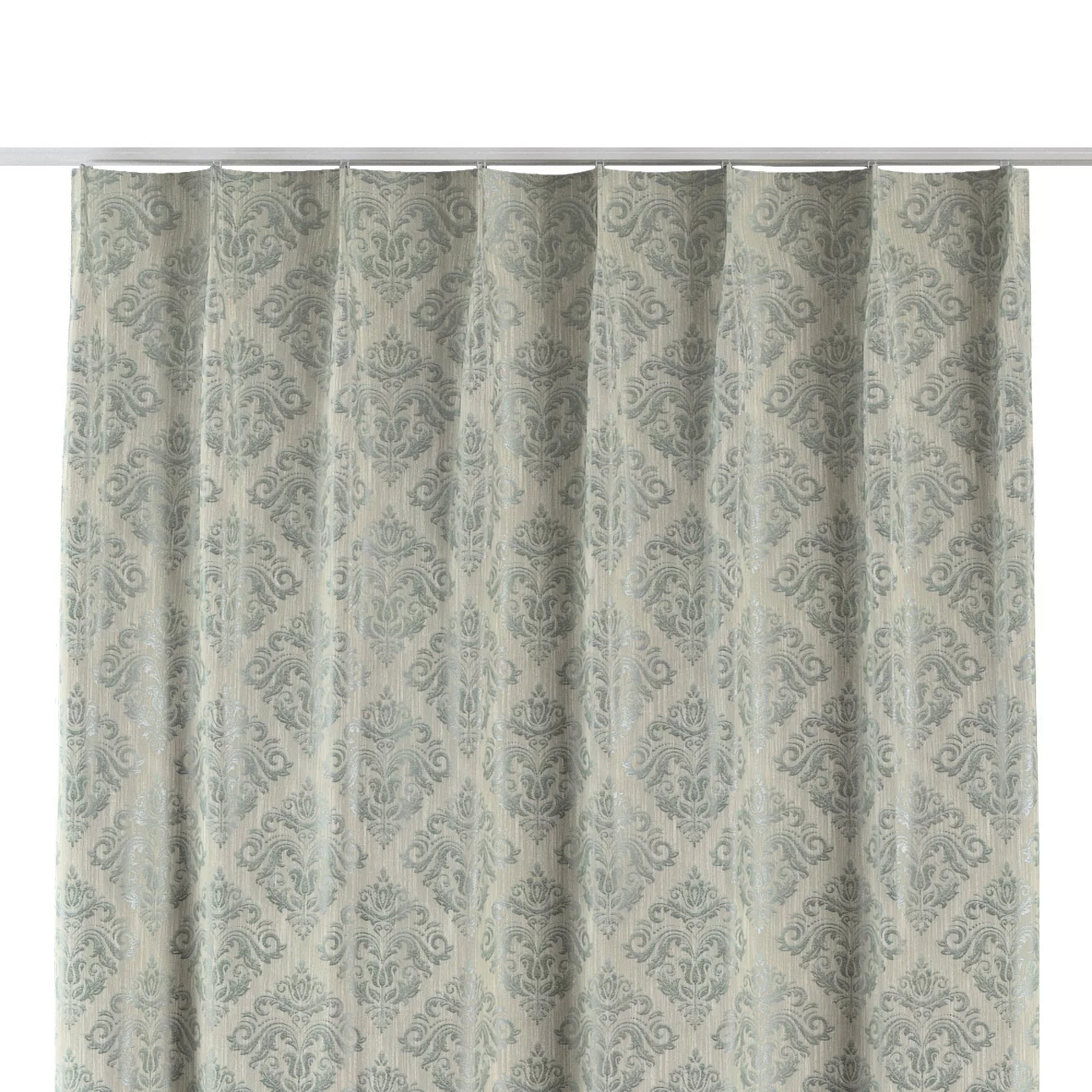 Vorhang mit flämischen 1-er Falten, silbern-blau, Imperia Premium (144-11) günstig online kaufen