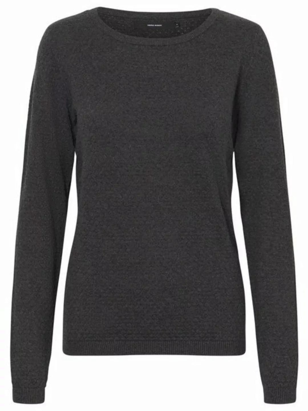 Vero Moda Strickpullover Feinstrick Pullover Struktur Rundhals Longsleeve V günstig online kaufen