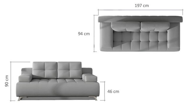 Xlmoebel Sofa Sofa in modernem Design mit Luxus-Touch, 2-Sitzer Polstermöbe günstig online kaufen