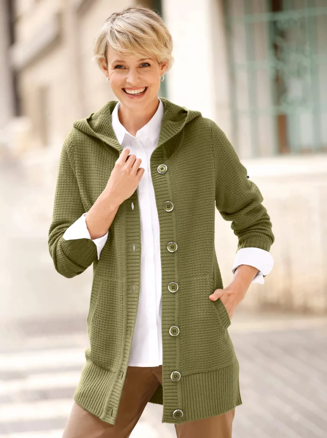 Classic Basics Kapuzenstrickjacke günstig online kaufen