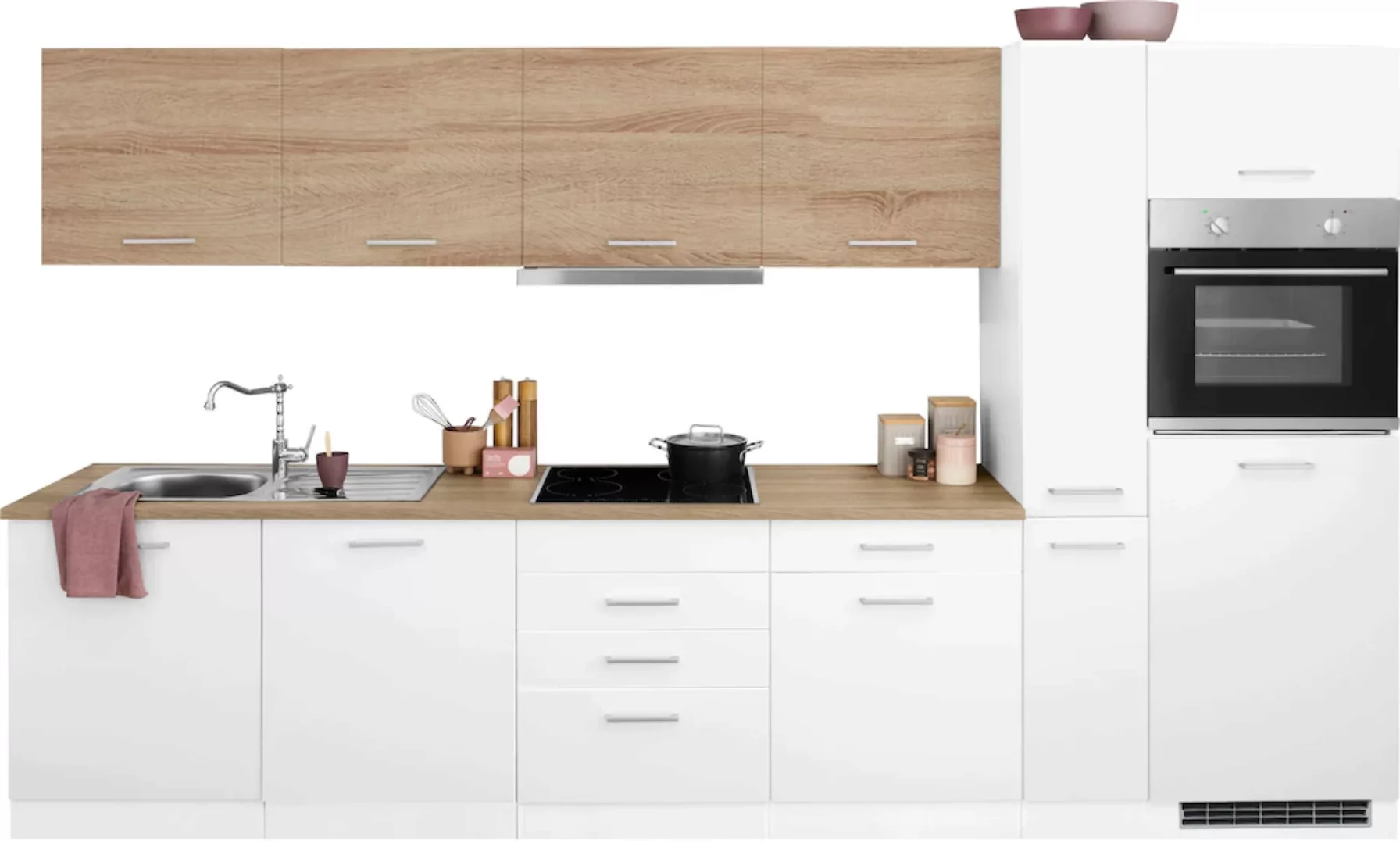 HELD MÖBEL Küchenzeile "Visby", mit E-Geräten, Breite 330 cm inkl. Kühlschr günstig online kaufen