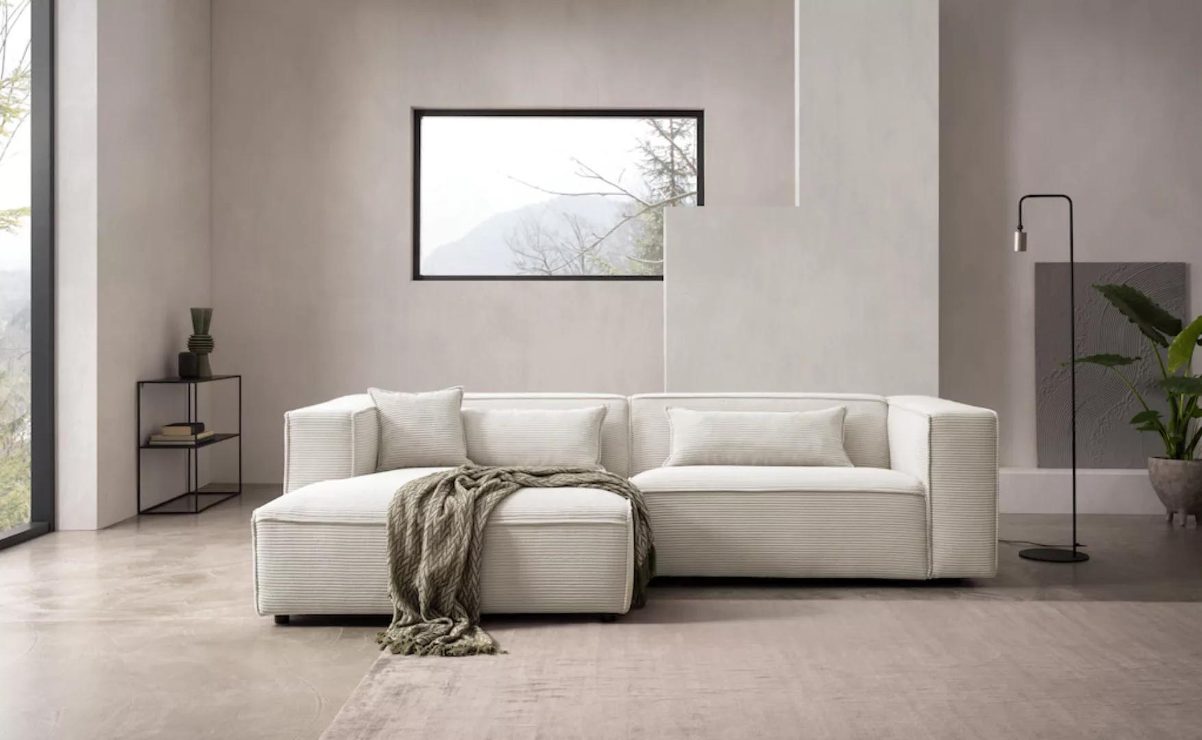 LeGer Home by Lena Gercke Ecksofa »PIARA mit Kedernaht in Cord oder Leineno günstig online kaufen