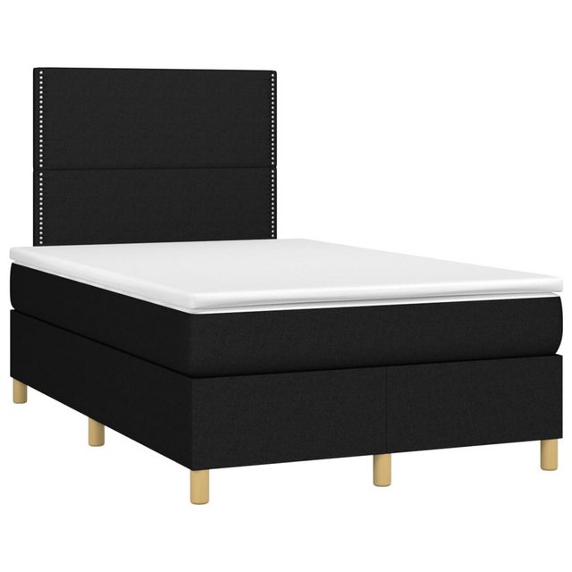 vidaXL Bett Boxspringbett mit Matratze & LED Schwarz 120x190 cm Stoff günstig online kaufen