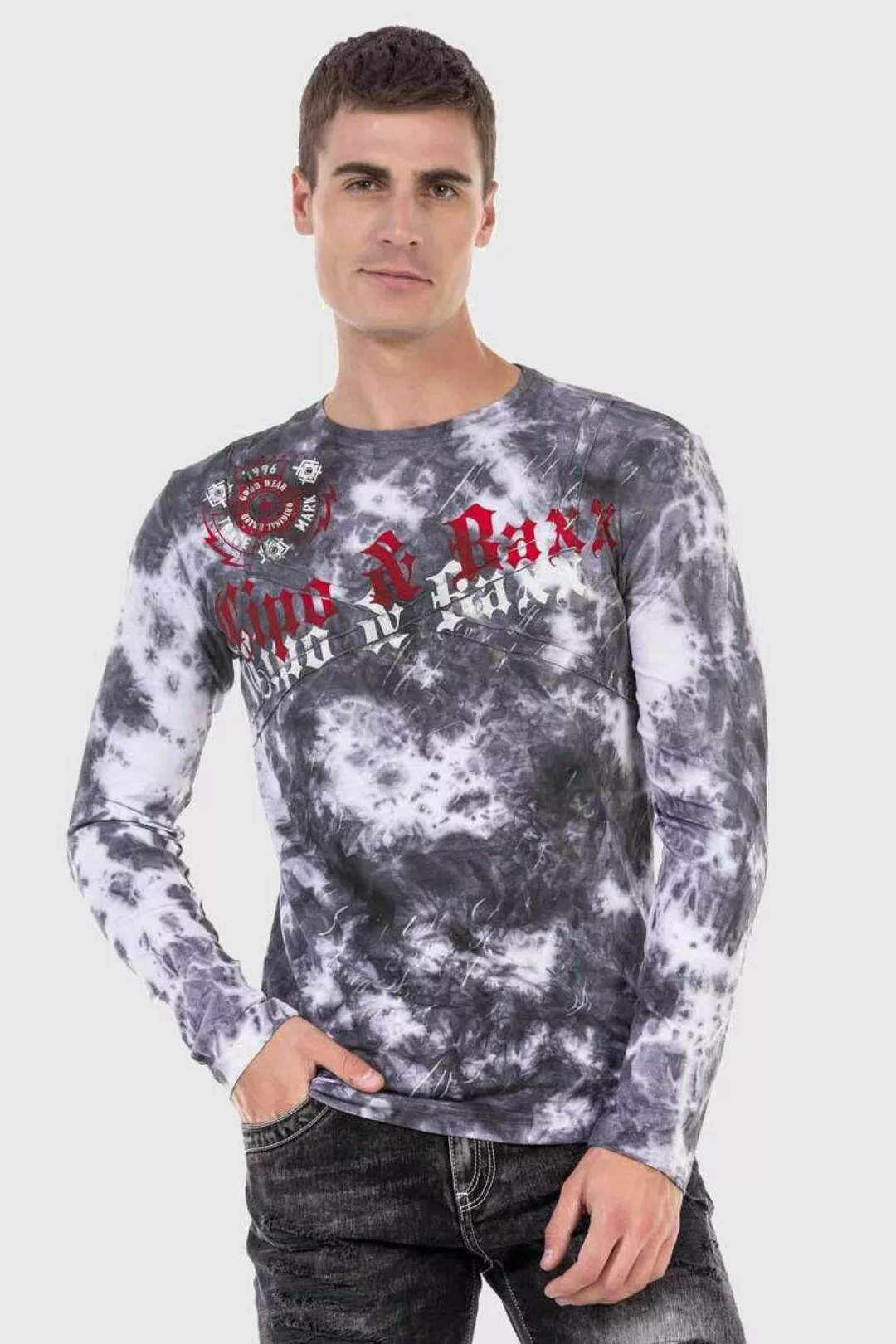 Cipo & Baxx T-Shirt "Sweatshirts", mit Allover-Muster und Logoprint günstig online kaufen