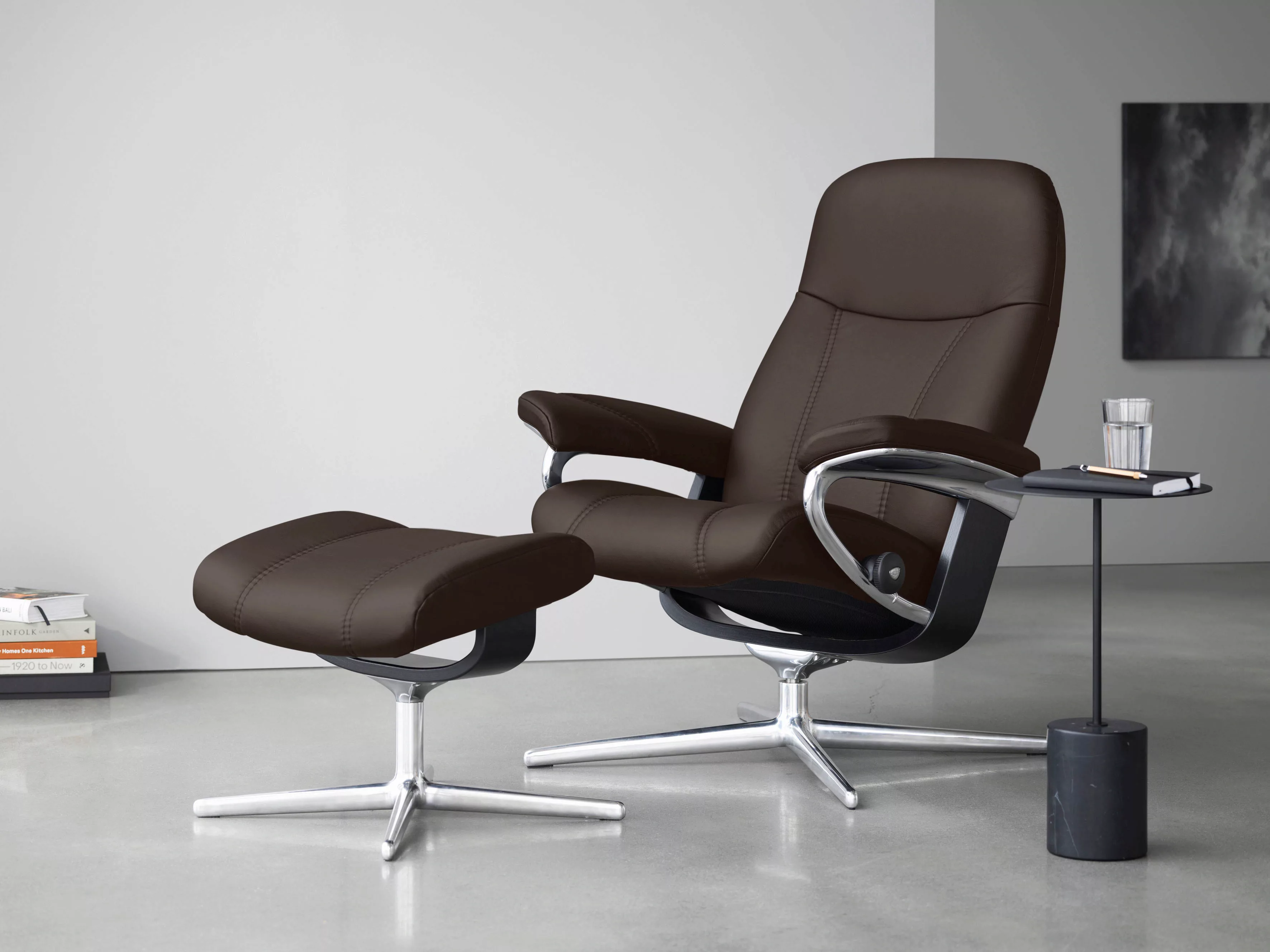 Stressless Fußhocker "Consul", mit Cross Base, Größe S, M & L, Holzakzent S günstig online kaufen