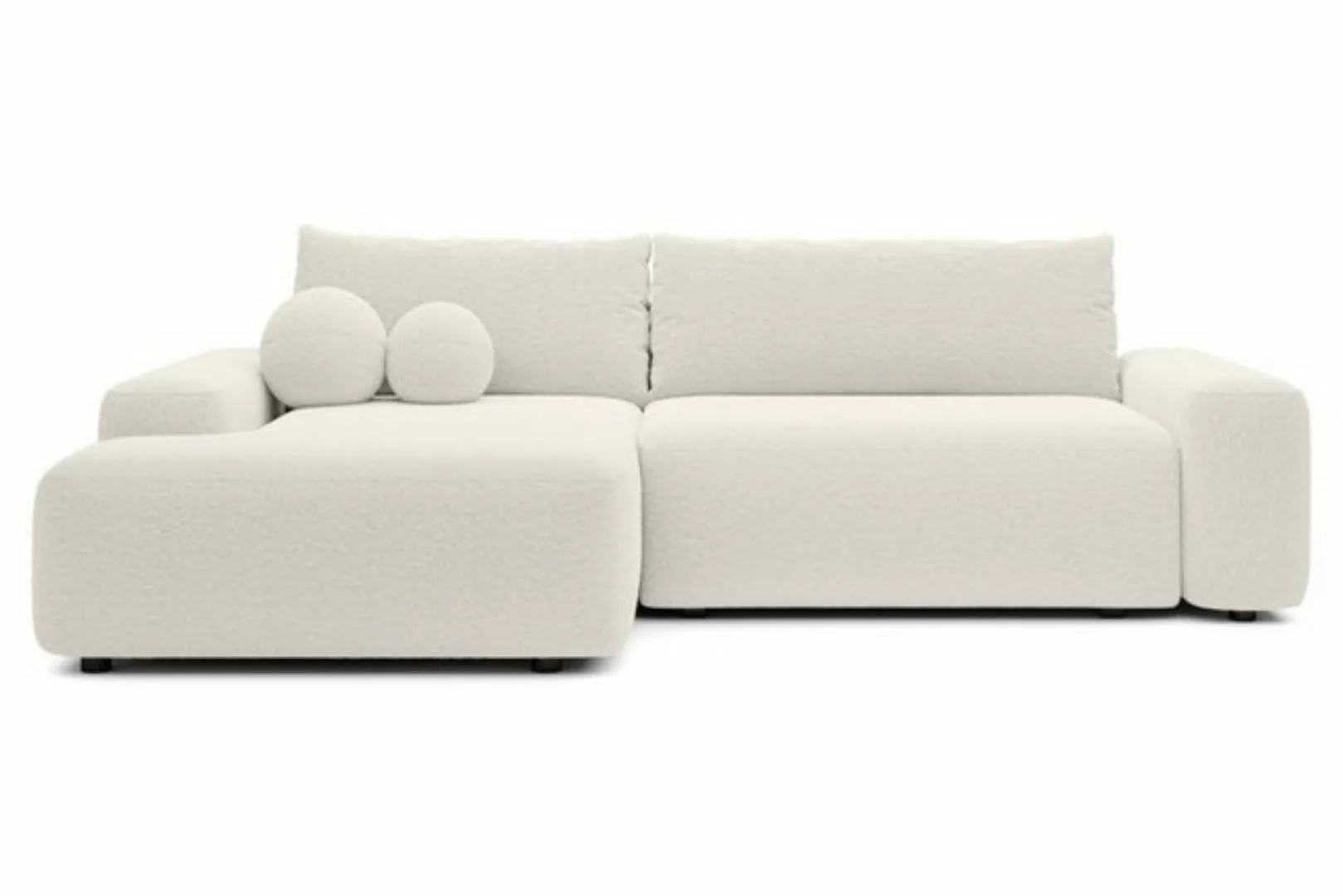 Goldstoff Ecksofa POOL Bouclé Stoff, Schlafsofa 264 cm, L-Form, Eckcouch mi günstig online kaufen