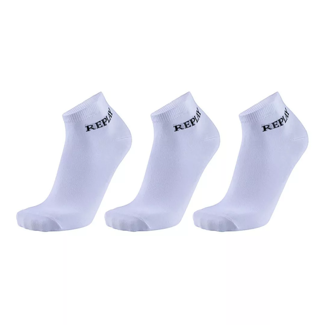 Replay Basic Leg Kurz Socken 3 Paare EU 43-46 White / Black günstig online kaufen