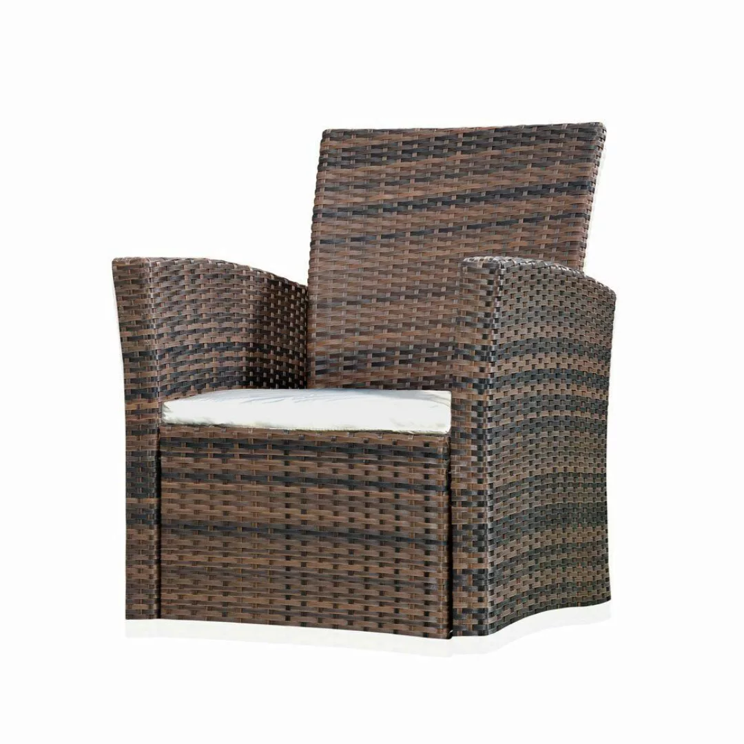 Melko Gartensessel Loungestuhl Sessel Polyrattan Braun günstig online kaufen