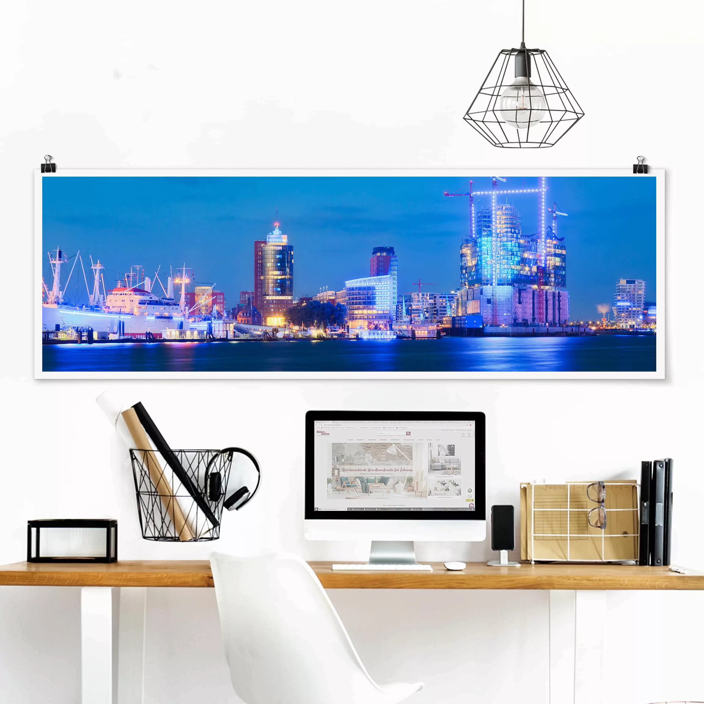 Panorama Poster Architektur & Skyline Hamburger Hafen günstig online kaufen