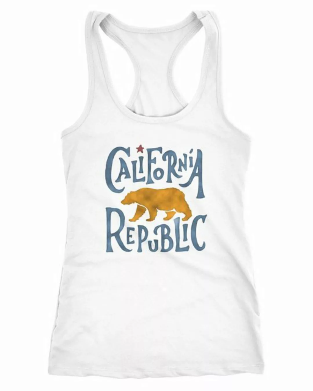 Neverless Tanktop Damen Tank-Top California Republic Kalifornien Bär Racerb günstig online kaufen