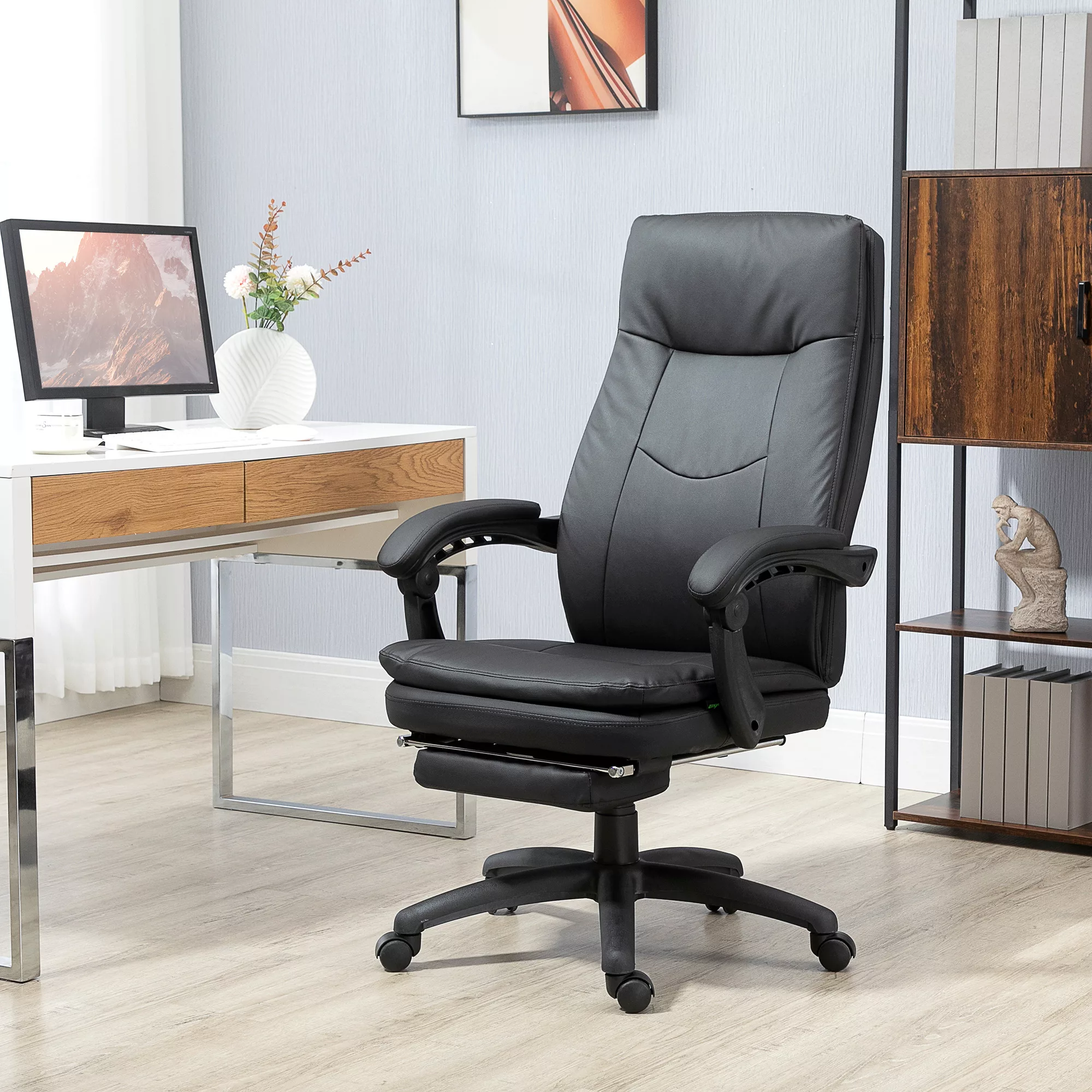 Vinsetto Schreibtischstuhl  Ergonomischer Bürostuhl, Chefsessel mit Fußstüt günstig online kaufen