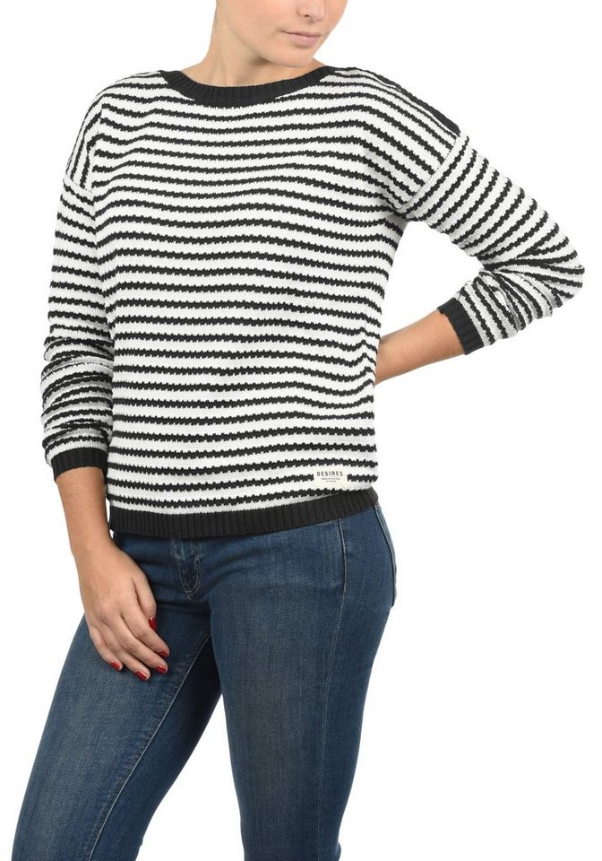 DESIRES Strickpullover Hilde Strickpulli in Streifen Optik günstig online kaufen