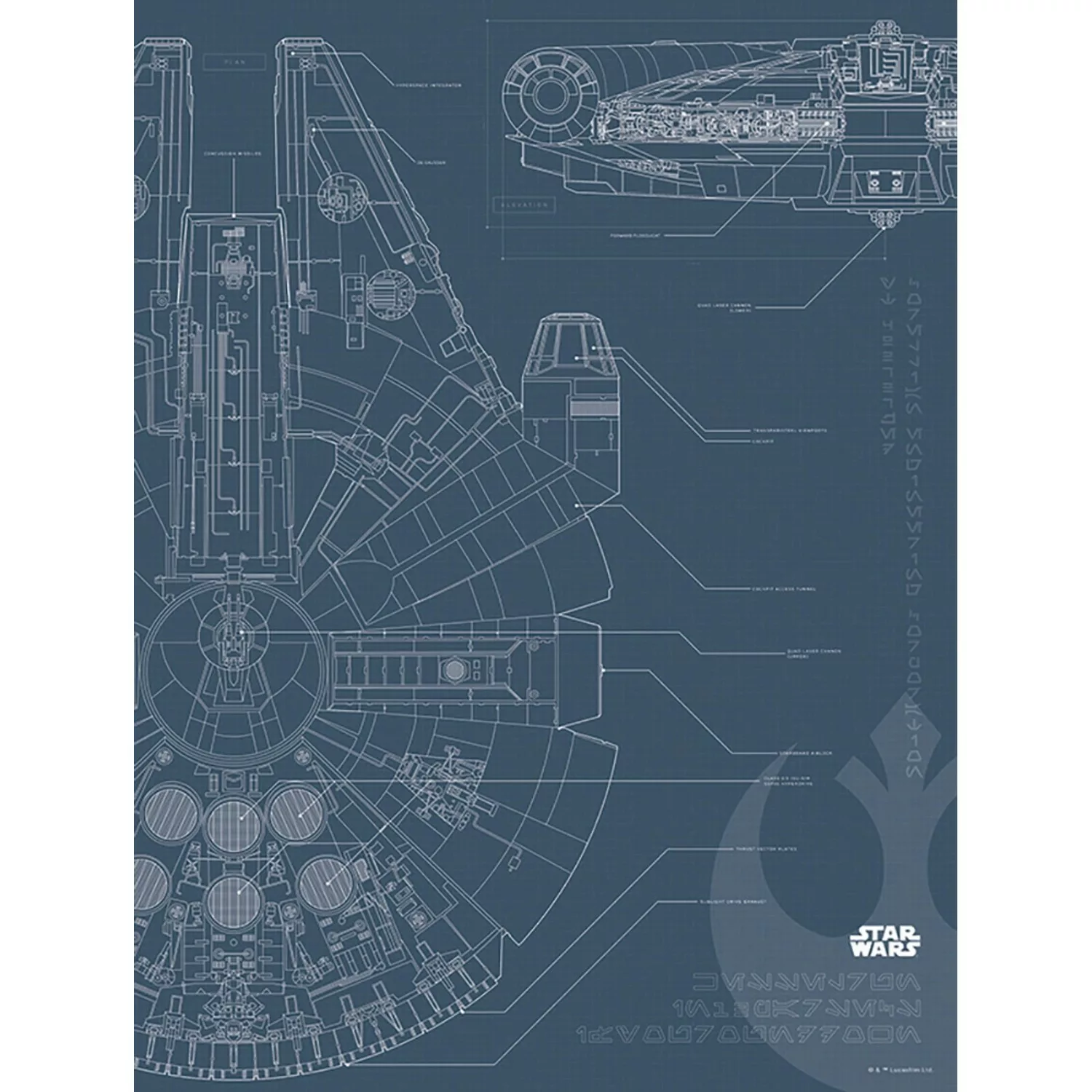 Komar Wandbild Star Wars Falcon 30 x 40 cm günstig online kaufen