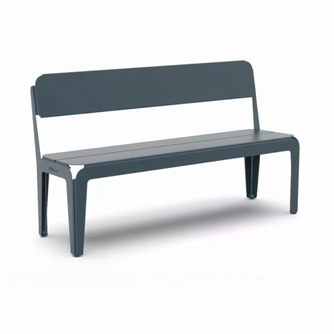 Bended Bench / Outdoor Bank mit Rückenlehne grau/blau günstig online kaufen