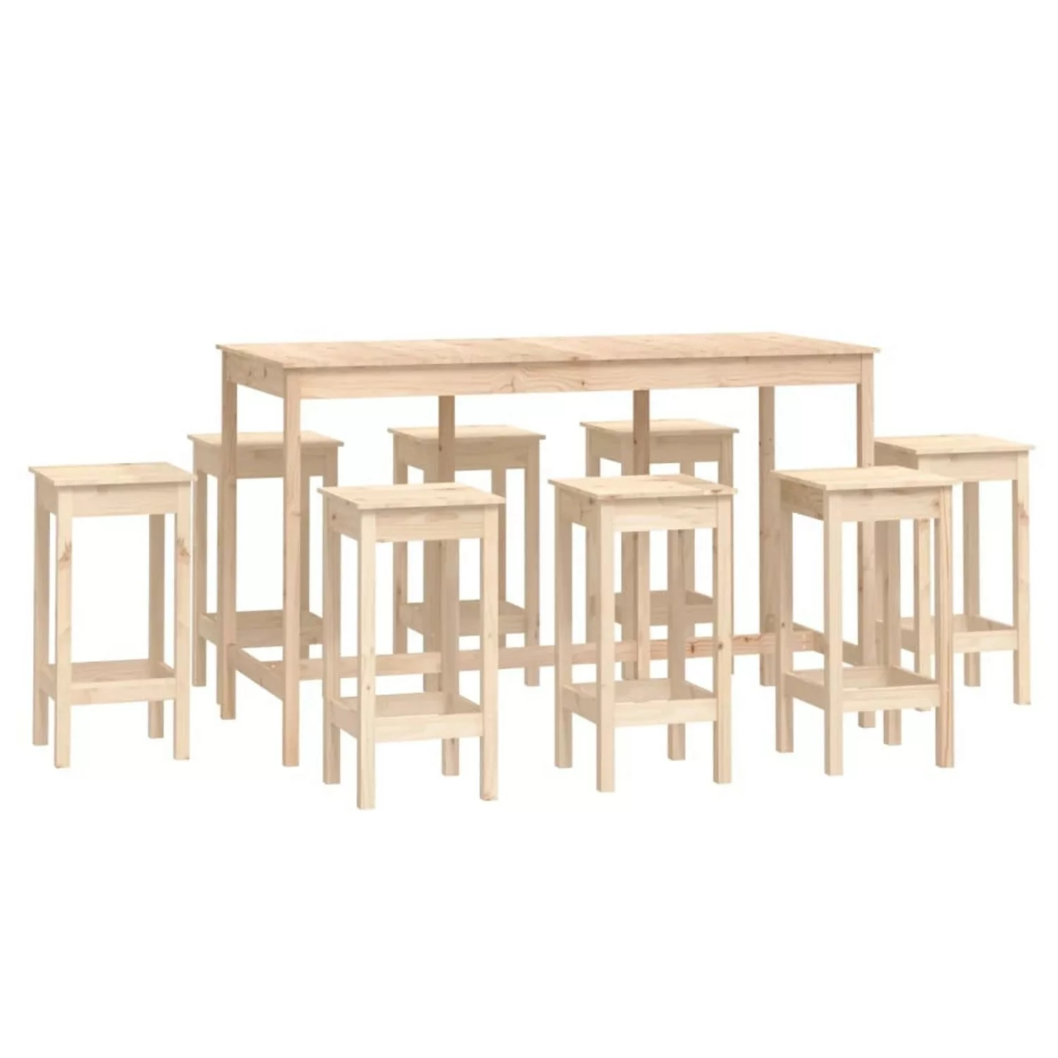 vidaXL 9-tlg. Bar-Set Massivholz Kiefer Modell 1 günstig online kaufen