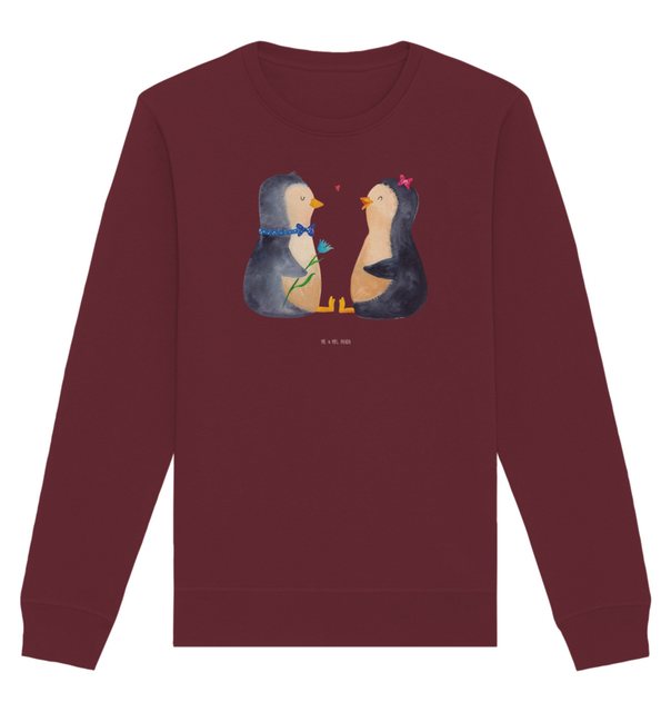 Mr. & Mrs. Panda Longpullover Größe L Pinguin Pärchen - Burgundy - Geschenk günstig online kaufen