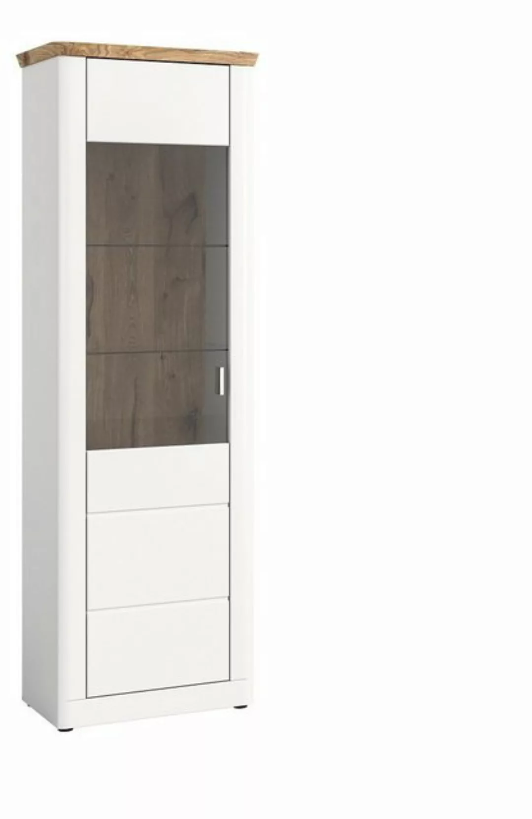 ebuy24 Vitrine Michigan Vitrinenschrank 1 Tür matt weiß,Eiche dek günstig online kaufen