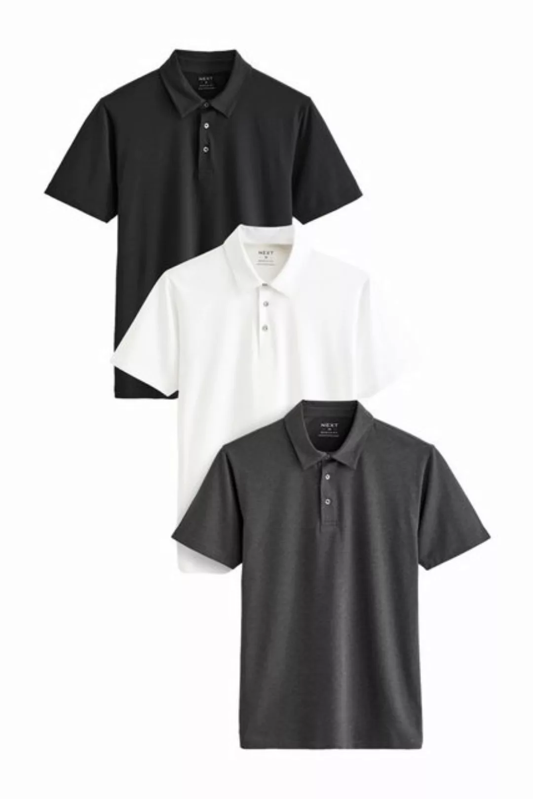 Next Poloshirt 3er-Pack Kurzarm-Poloshirts aus Jersey, Muscle Fit (3-tlg) günstig online kaufen