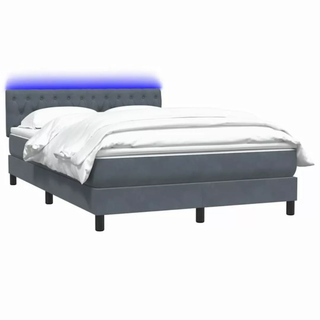 vidaXL Bett Boxspringbett mit Matratze Dunkelgrau 160x210 cm Samt günstig online kaufen