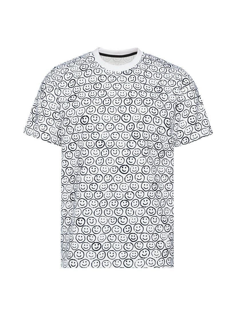 Trigema T-Shirt "TRIGEMA T-Shirt mit freundlichem Smiley-Muster", (1 tlg.) günstig online kaufen